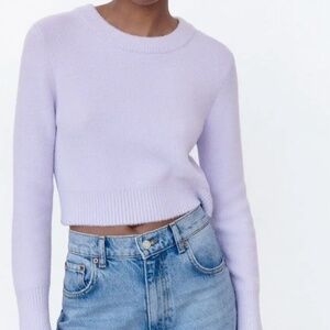 Zara Cropped Lavender Soft-Touch Fuzzy